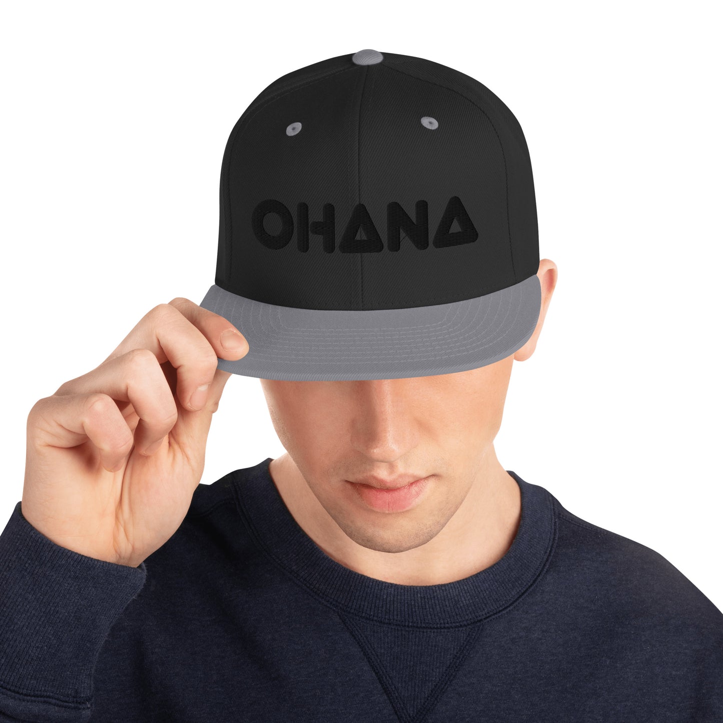 OHANA - BLK Font Snapback Hat
