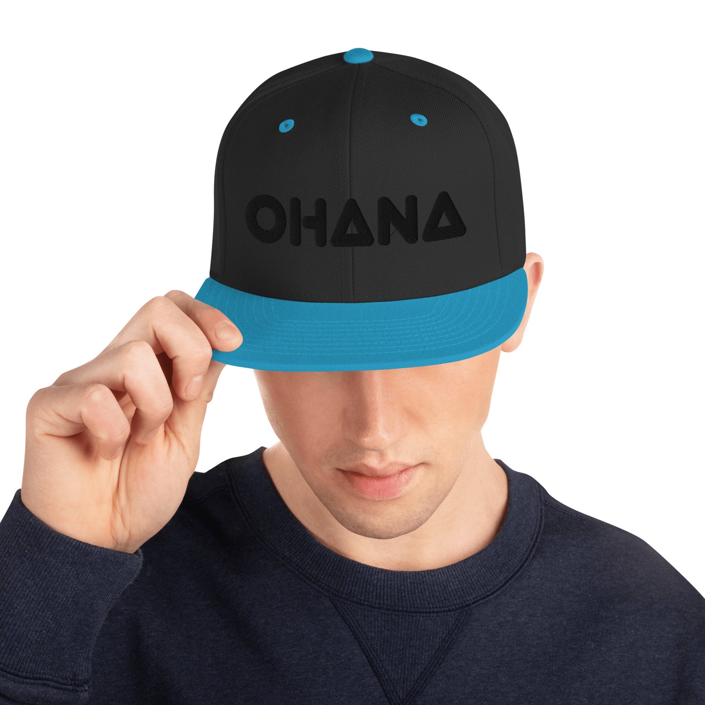 OHANA - BLK Font Snapback Hat