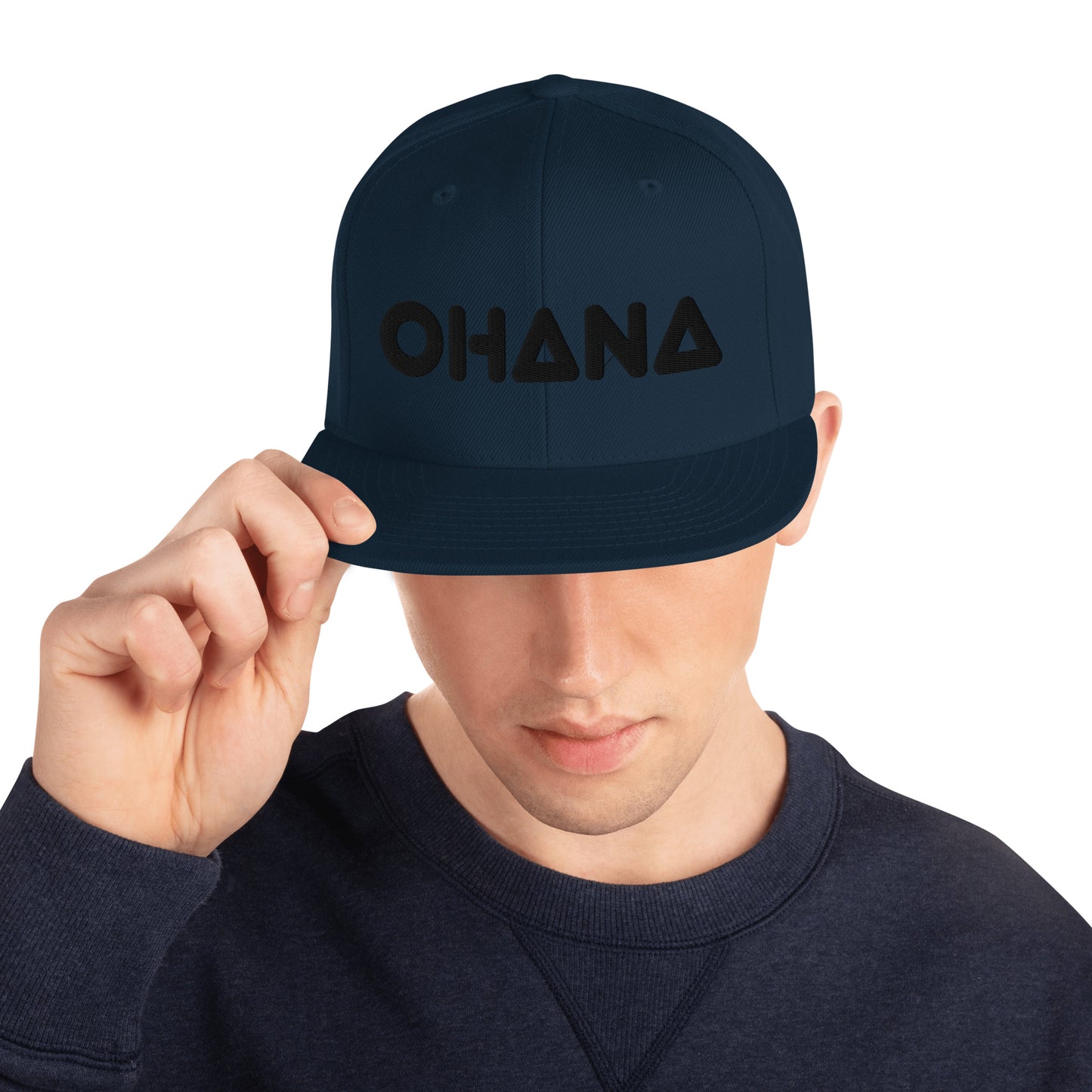 OHANA - BLK Font Snapback Hat