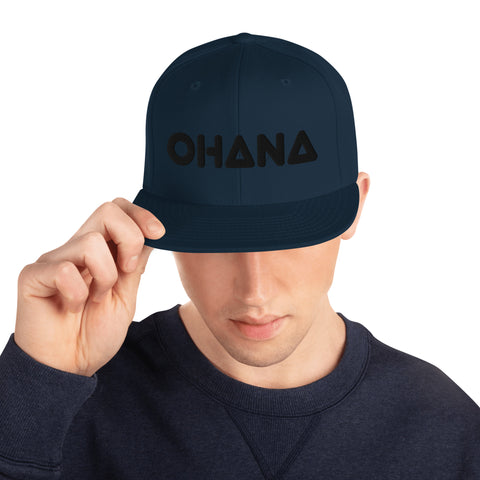 OHANA - BLK Font Snapback Hat