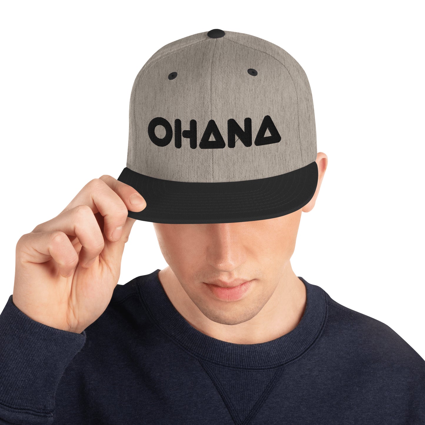 OHANA - BLK Font Snapback Hat