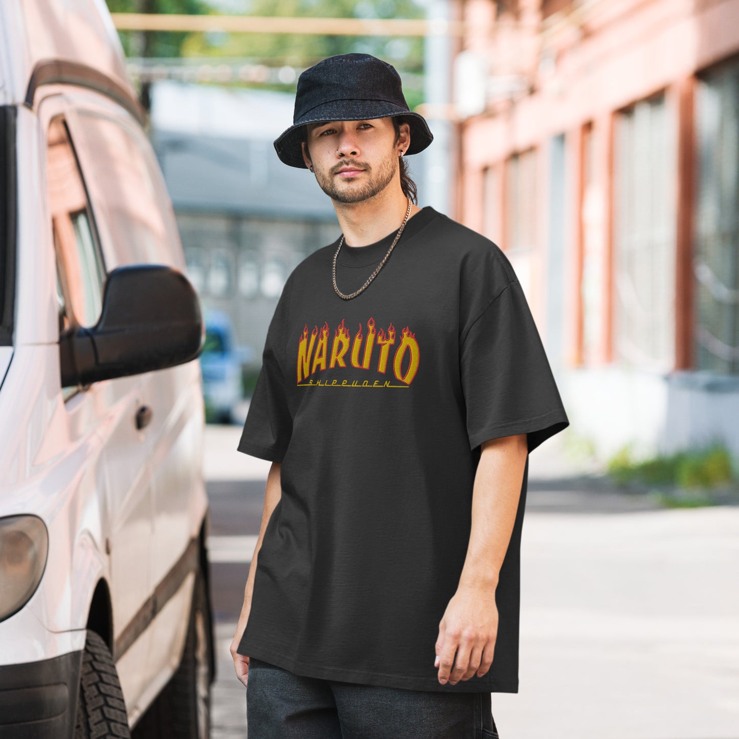 FIRE Naruto Logo - Oversized faded t-shirt