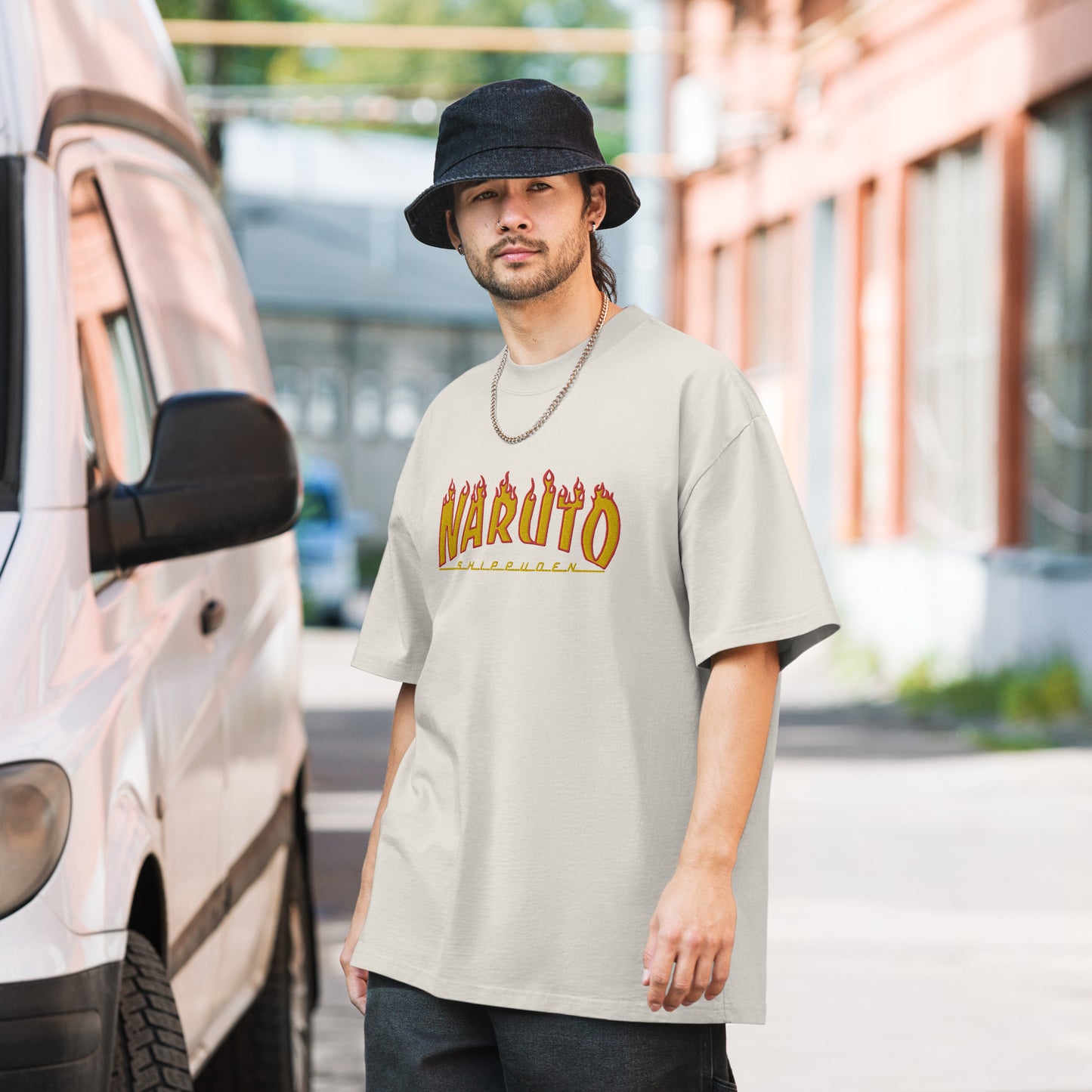FIRE Naruto Logo - Oversized faded t-shirt