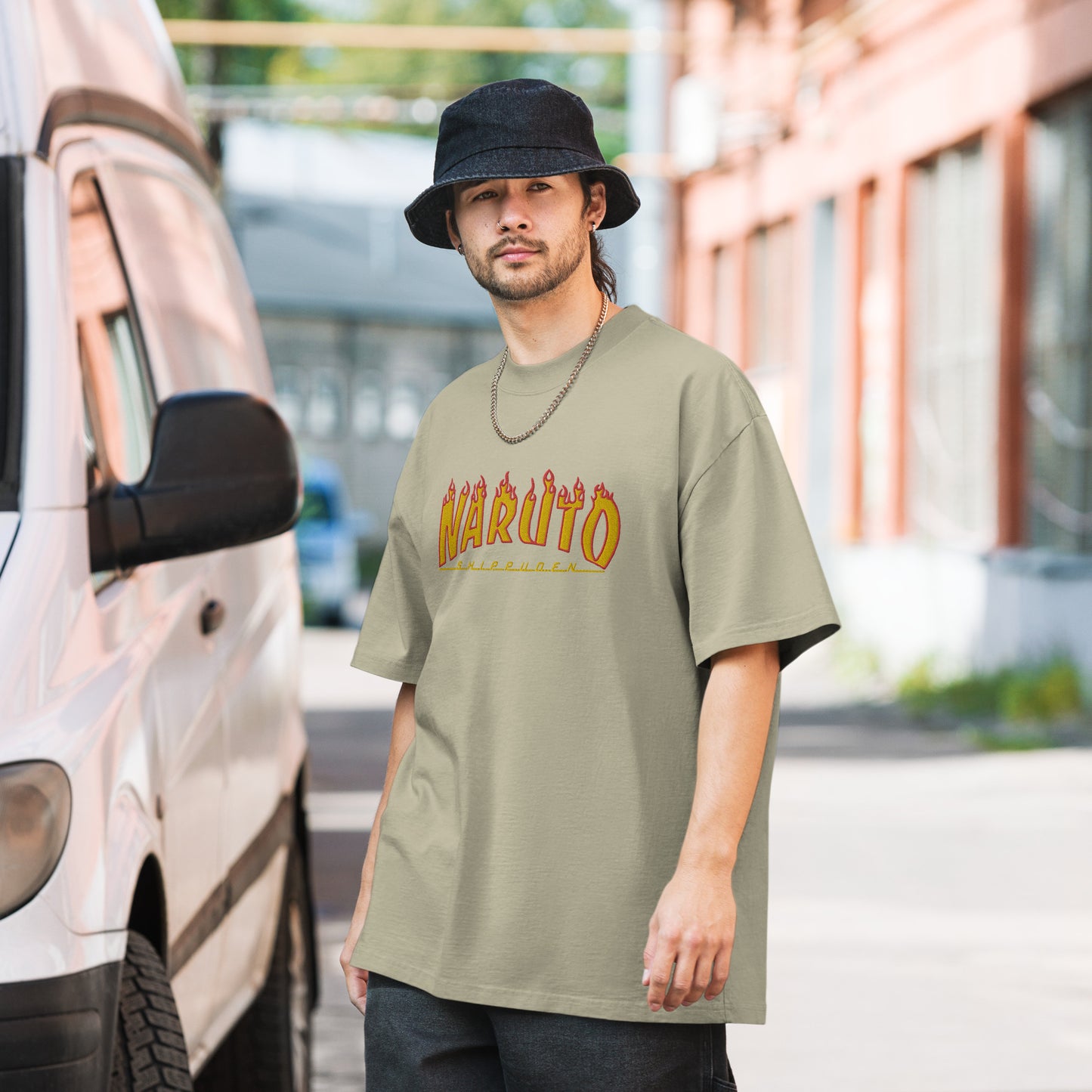 FIRE Naruto Logo - Oversized faded t-shirt