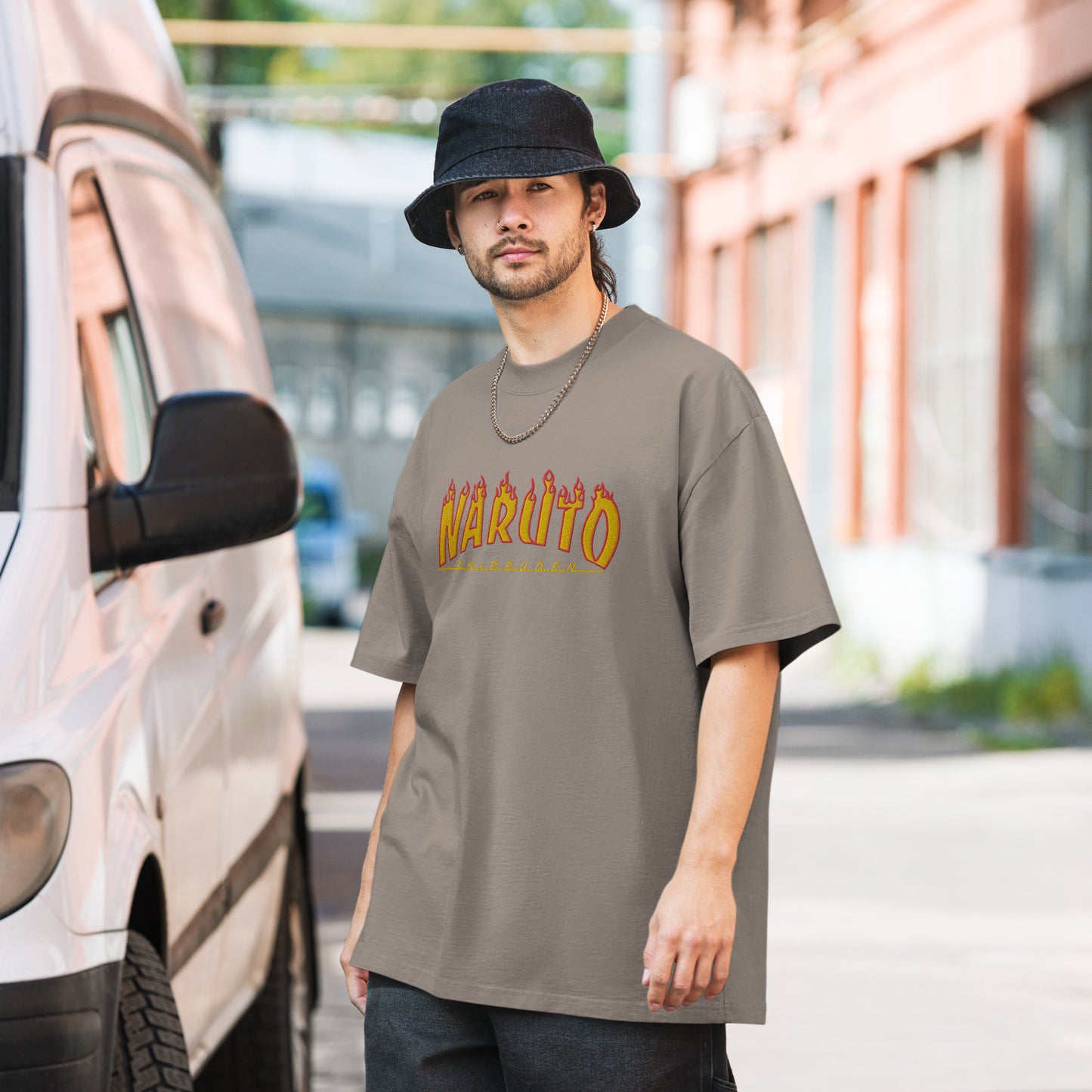 FIRE Naruto Logo - Oversized faded t-shirt