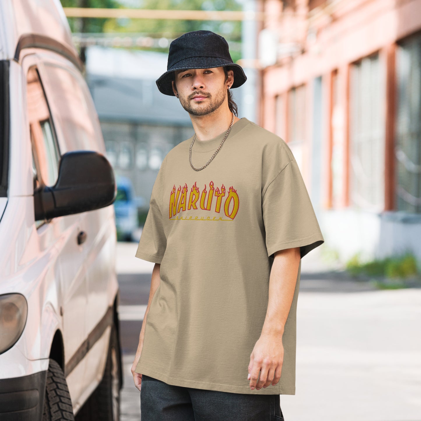 FIRE Naruto Logo - Oversized faded t-shirt