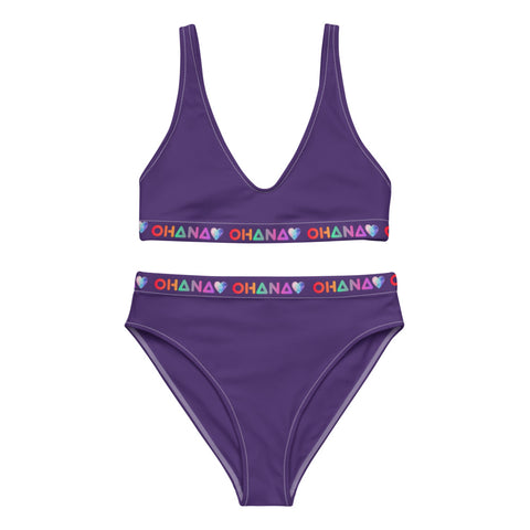 Recycled high-waisted bikini - Purple