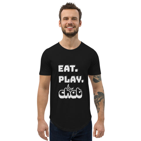 Eat. Play. Chat - Men's Curved Hem T-Shirt
