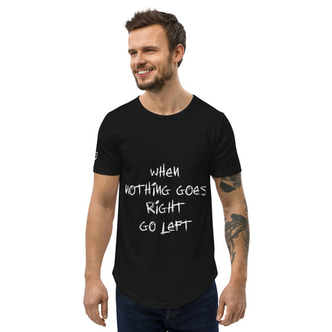 Go Left - Men's Curved Hem T-Shirt