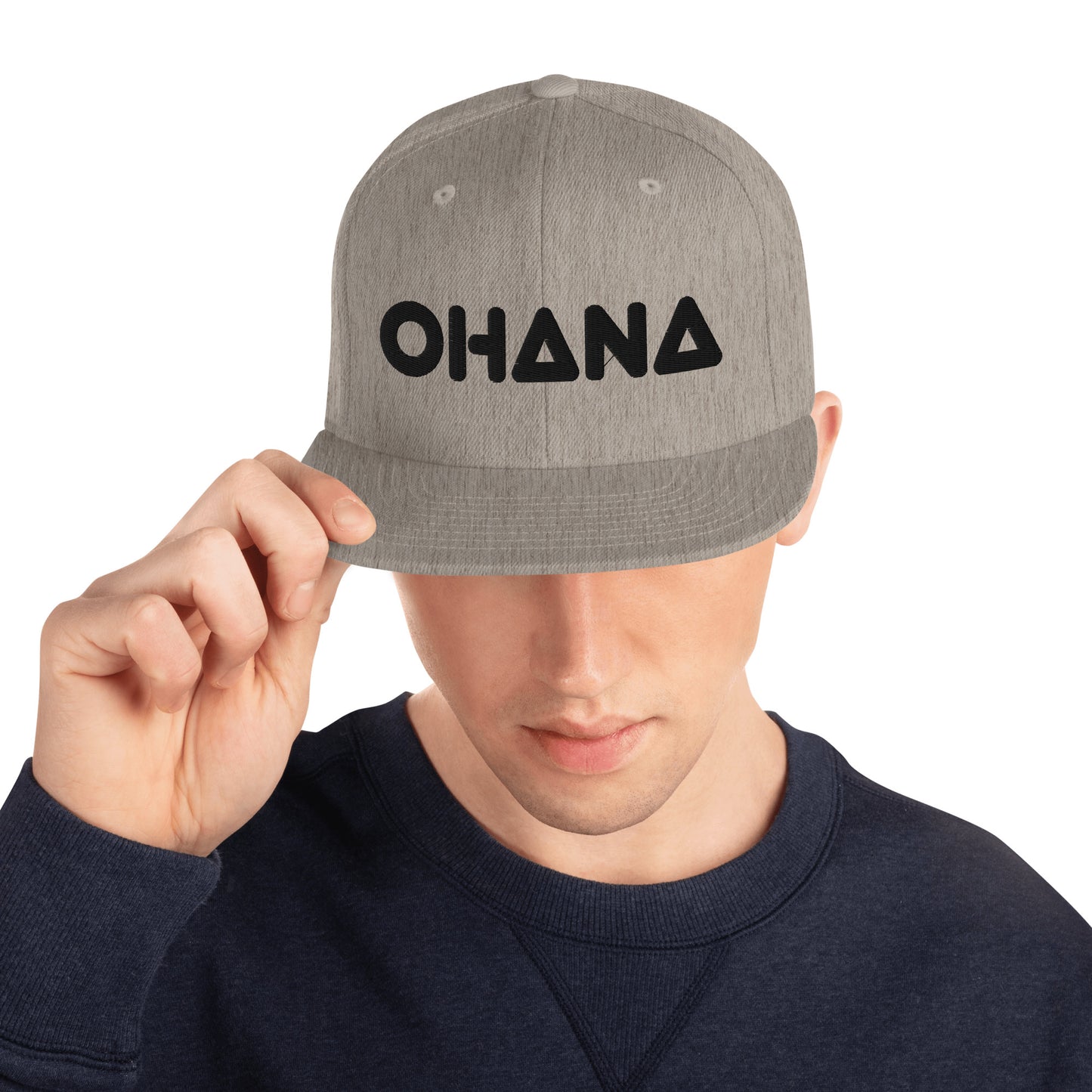 OHANA - BLK Font Snapback Hat