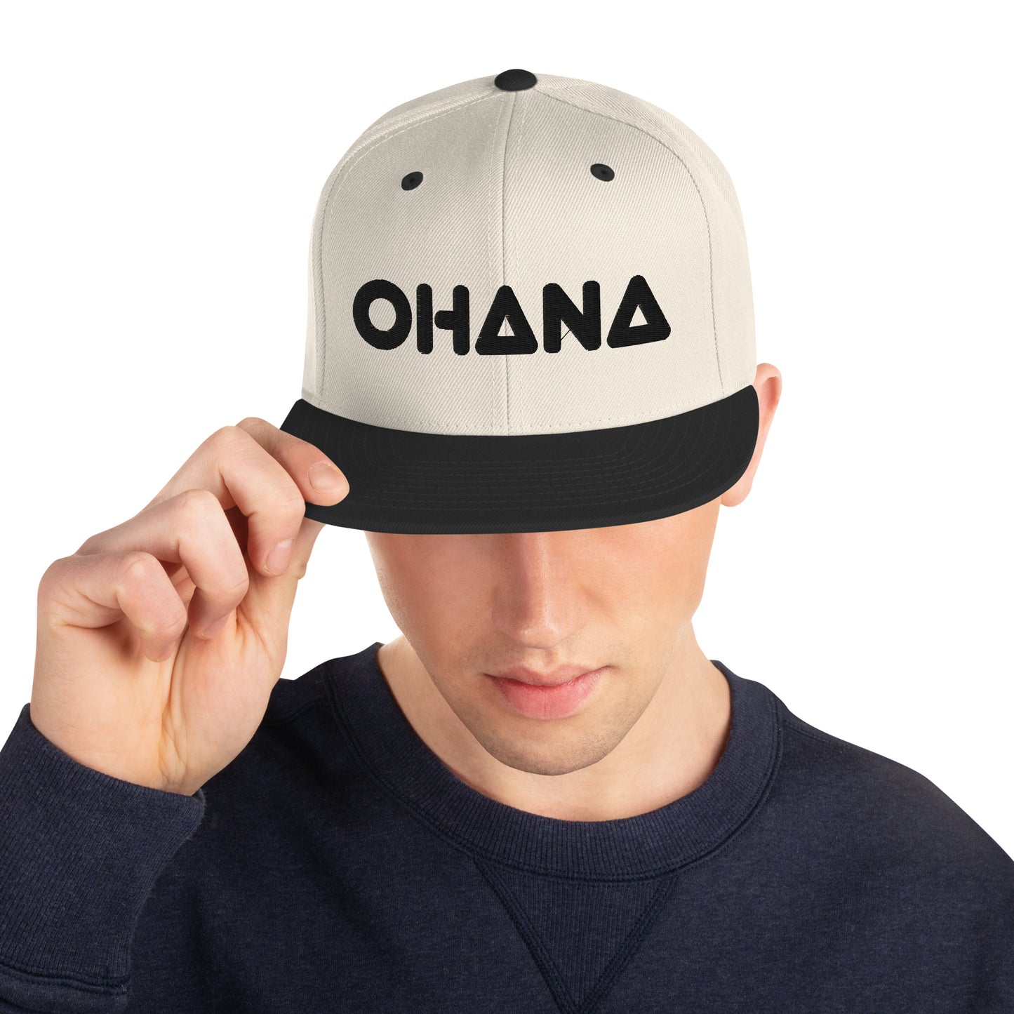 OHANA - BLK Font Snapback Hat
