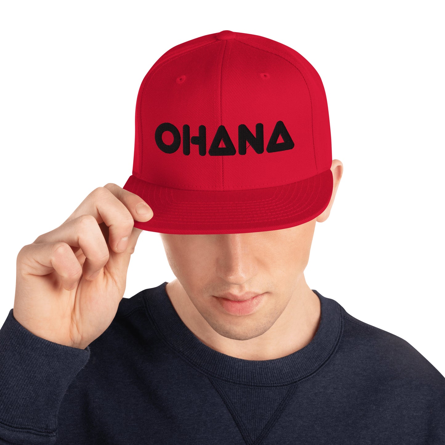 OHANA - BLK Font Snapback Hat